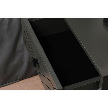 Прикроватная тумба LUNA 55x50 см антрацит/черный
