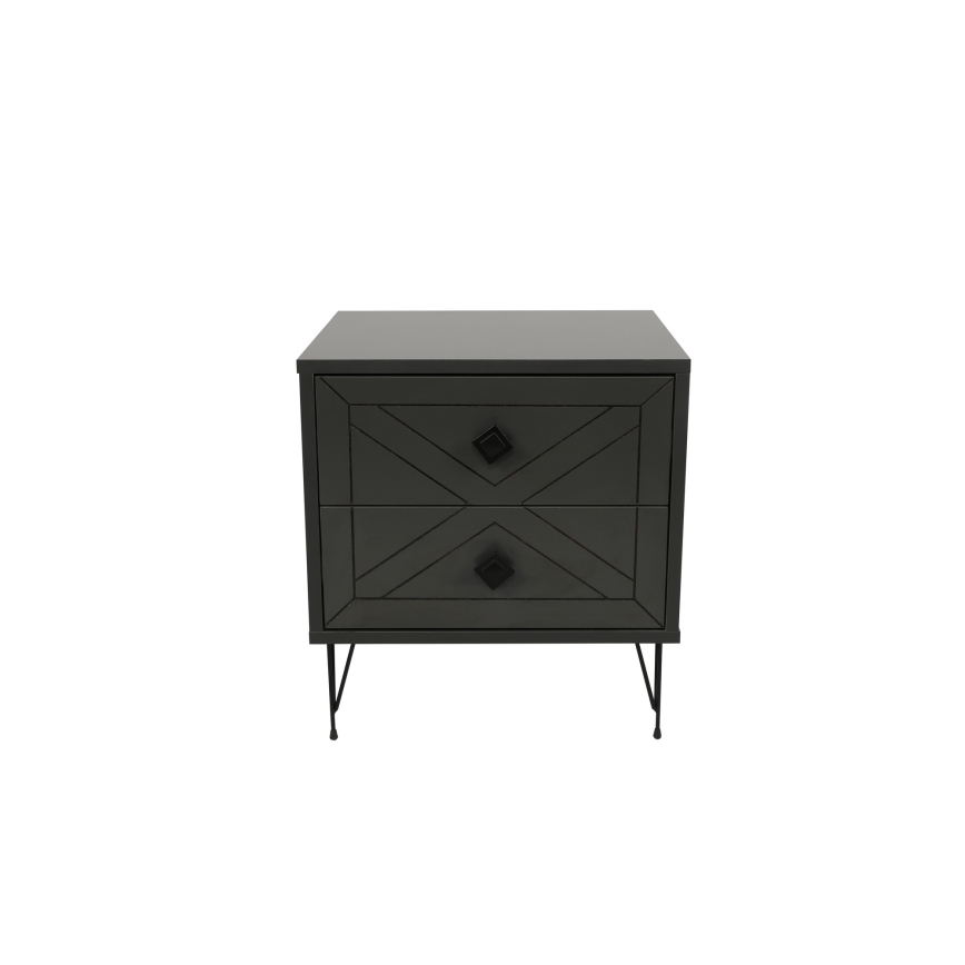 Прикроватная тумба LUNA 55x50 см антрацит/черный