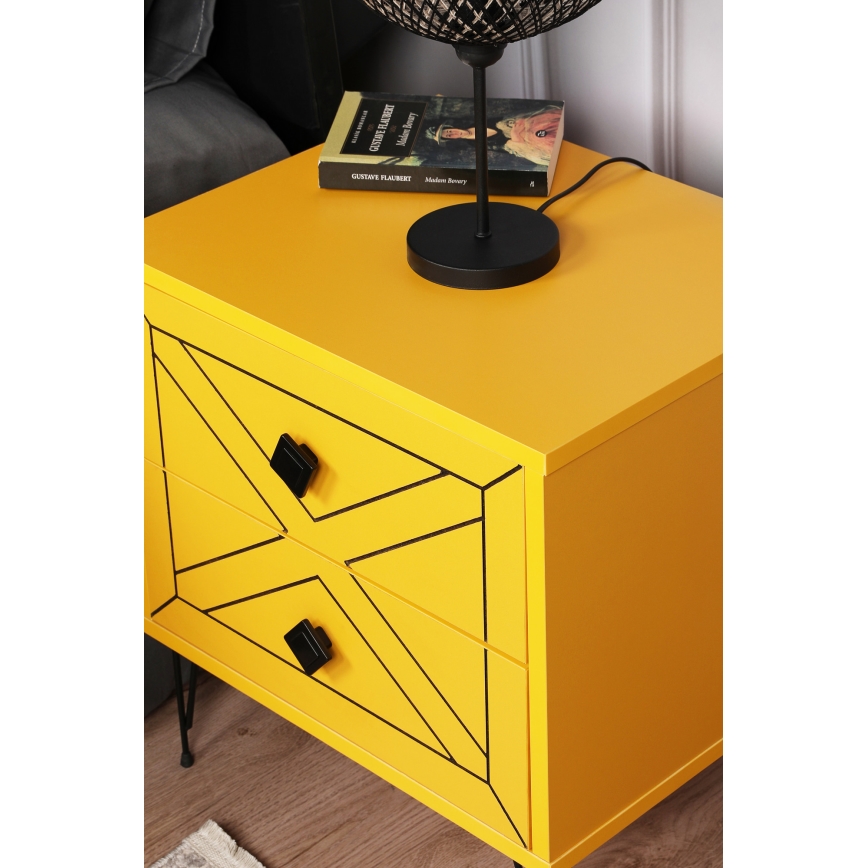 Прикроватная тумба LUNA 55x50 см желтый