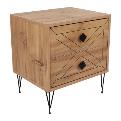 Прикроватная тумба LUNA 55x50 см коричневый/черный