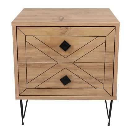 Прикроватная тумба LUNA 55x50 см коричневый/черный