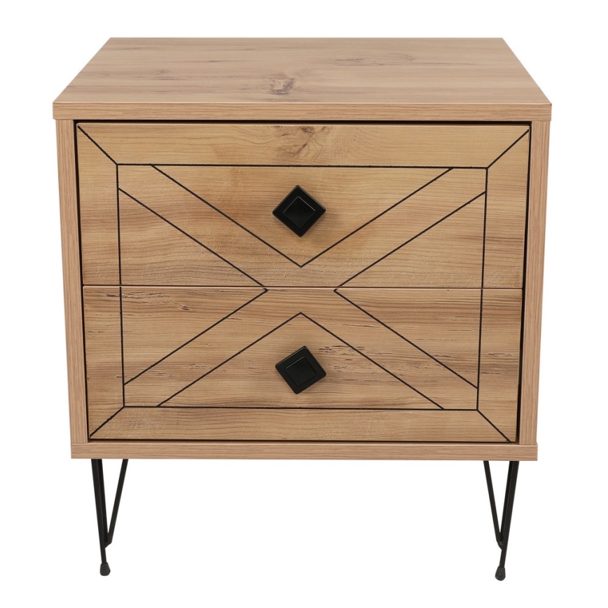 Прикроватная тумба LUNA 55x50 см коричневый/черный