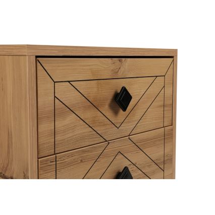 Прикроватная тумба LUNA 55x50 см коричневый/черный