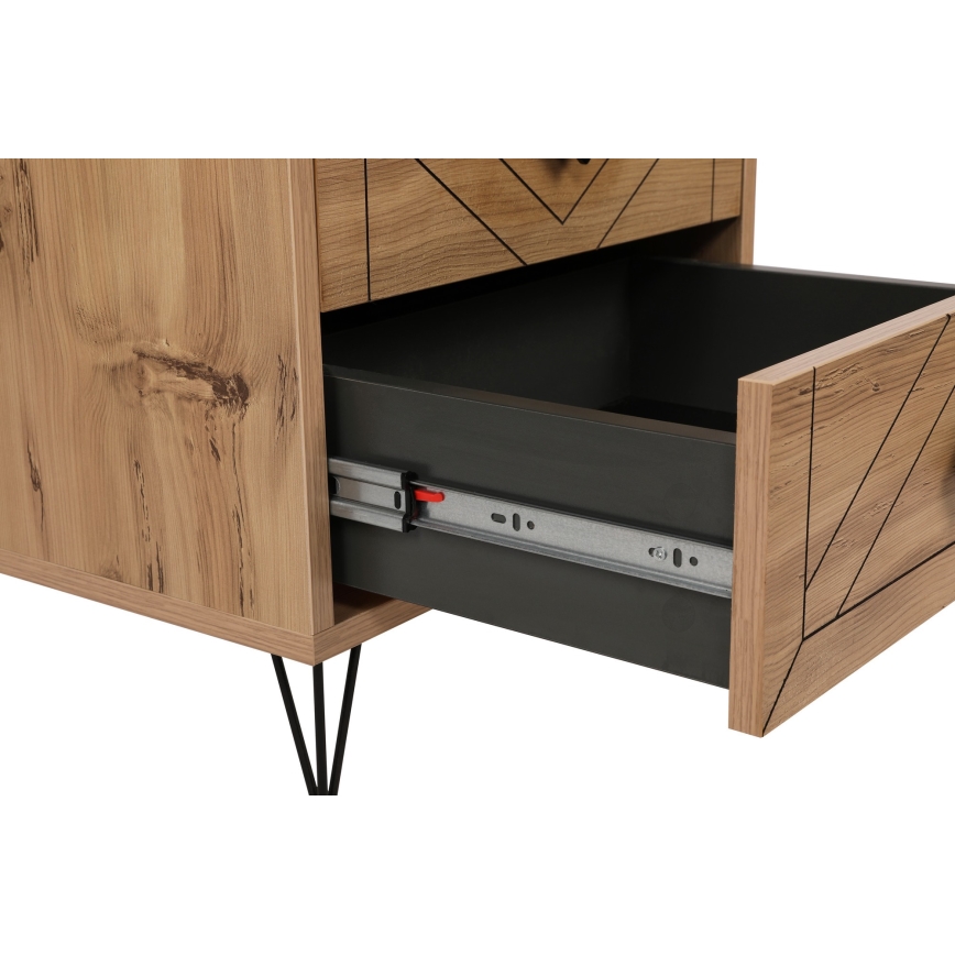 Прикроватная тумба LUNA 55x50 см коричневый/черный