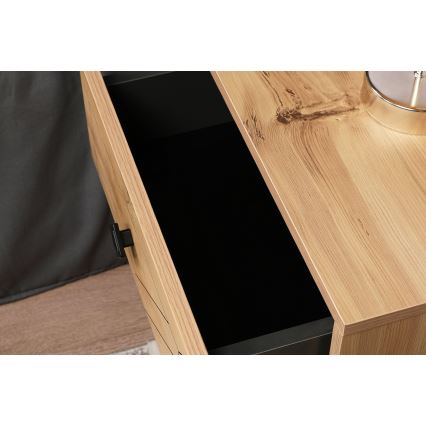 Прикроватная тумба LUNA 55x50 см коричневый/черный