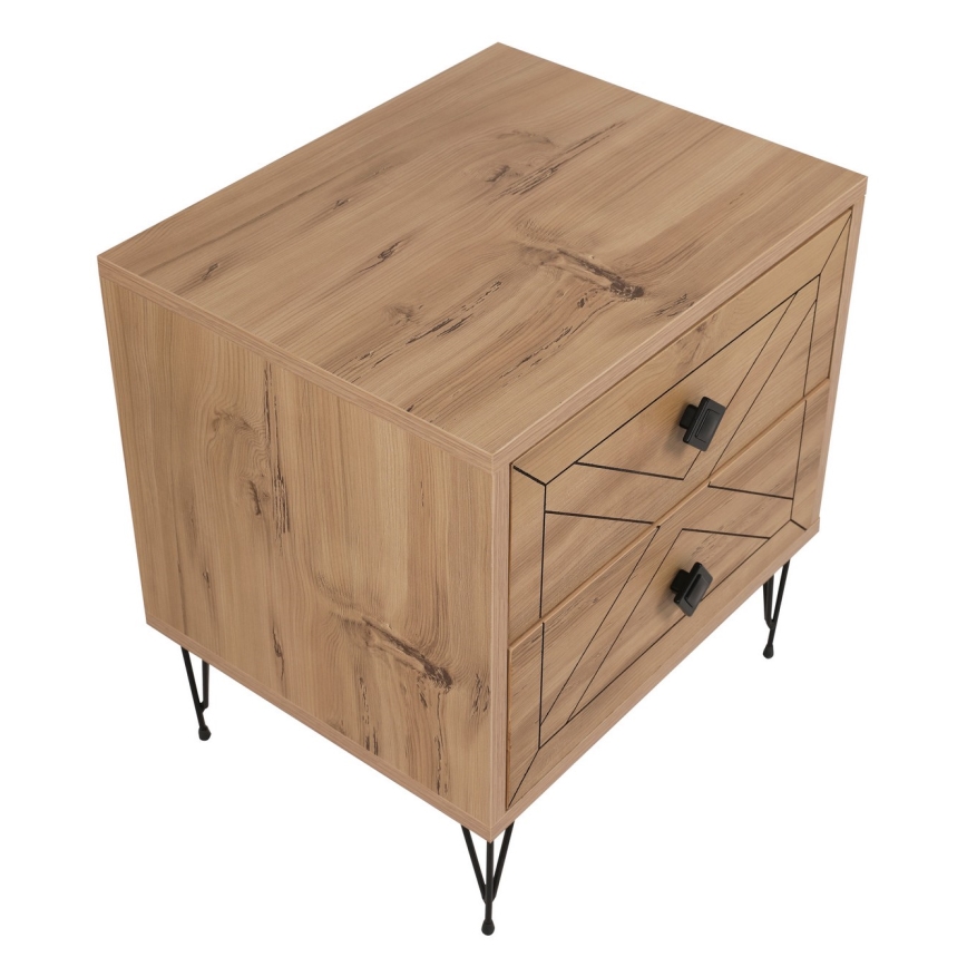 Прикроватная тумба LUNA 55x50 см коричневый/черный