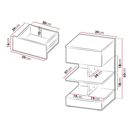 Прикроватная тумба OBENITA 65x39 см белый