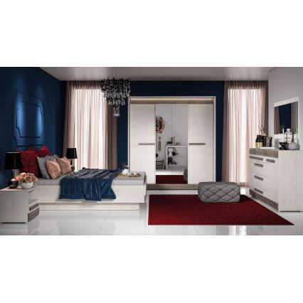 Прикроватная тумба SARPA 45x46 см белый/коричневый