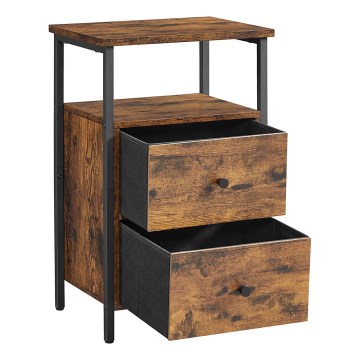 Прикроватная тумбочка ARIN коричневая/чёрная
