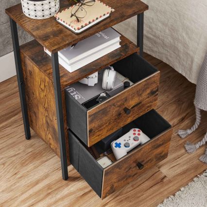 Прикроватная тумбочка ARIN коричневая/чёрная