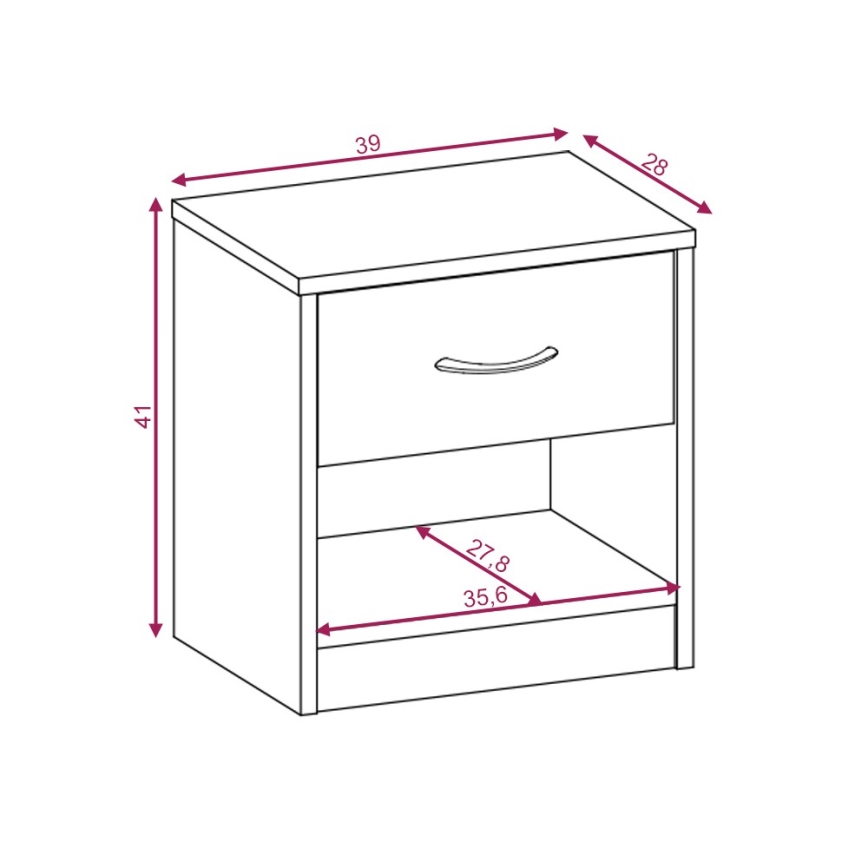 Прикроватная тумбочка NED, белая