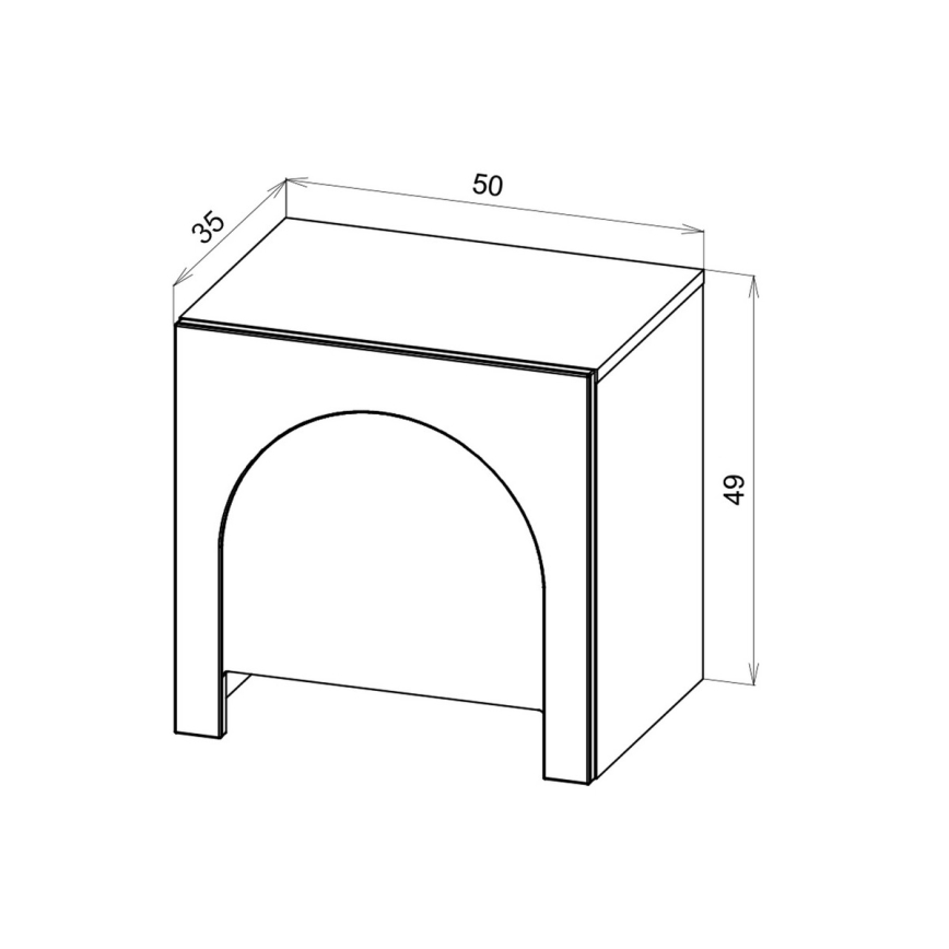 Прикроватная тумбочка NIO, белая