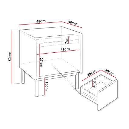 Прикроватная тумбочка OZMI 45x50 см белая