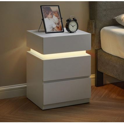 Прикроватная тумбочка SMARTIE с подсветкой, белая