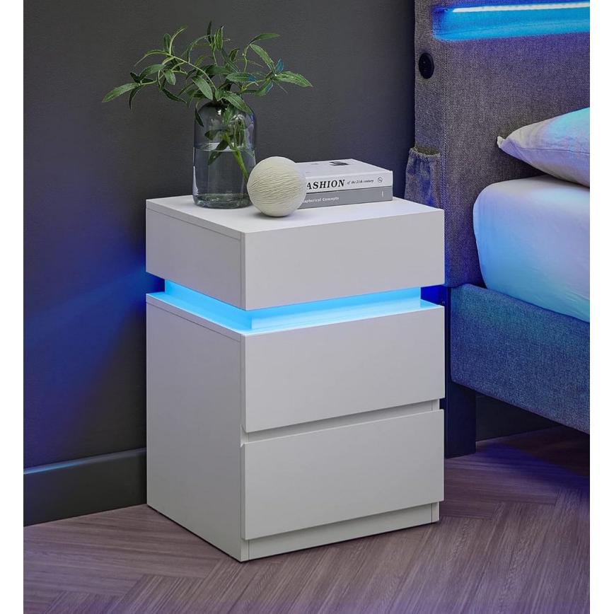 Прикроватная тумбочка SMARTIE с подсветкой, белая