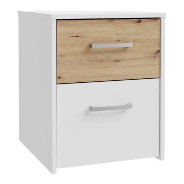 Прикроватная тумбочка URO дуб artisan/белая
