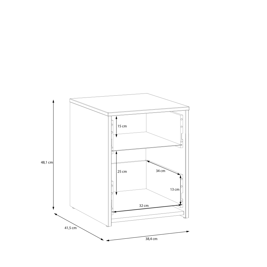 Прикроватная тумбочка URO дуб artisan/белая