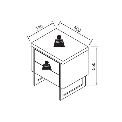Прикроватная тумбочка ZARINE, дуб