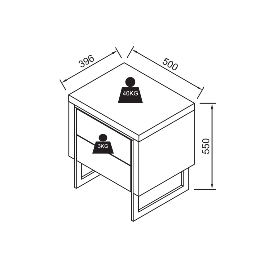 Прикроватная тумбочка ZARINE, дуб