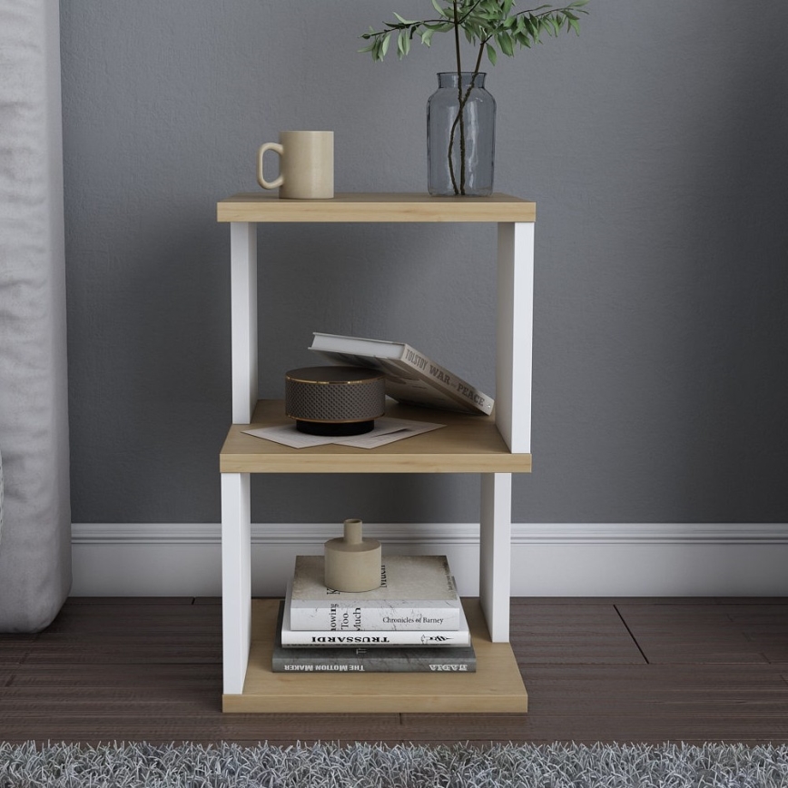 Прикроватная тумбочка ZUNA дуб/белая