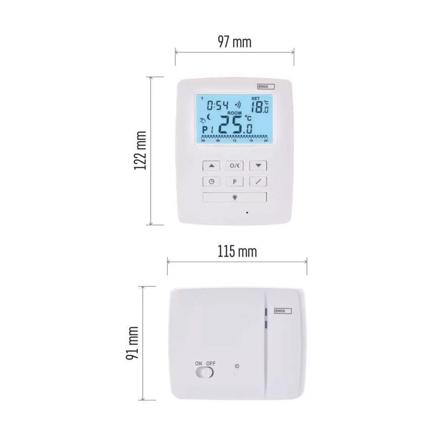 Програмований термостат 230V+2xAA