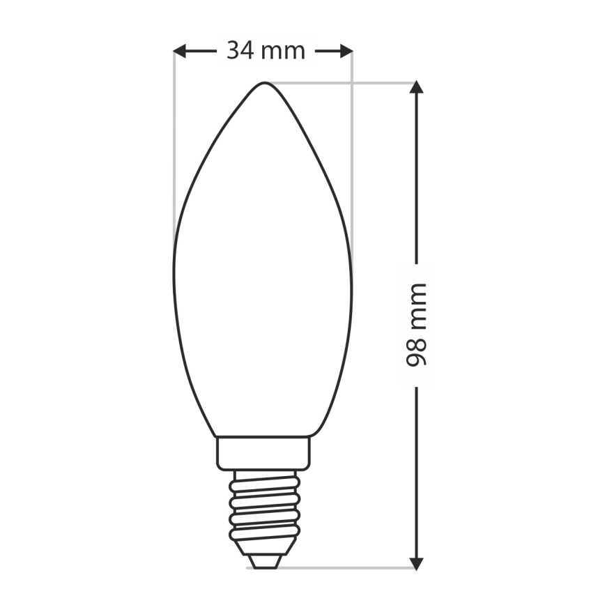 Промислова лампочка C35 E14/40W/230V 2700K