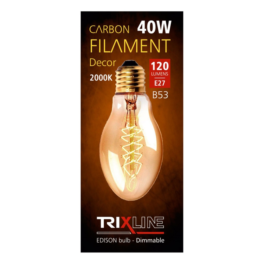 Промышленная декоративная лампочка с регулированием яркости VINTAGE B53 E27/40W/230V 2000K
