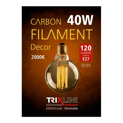 Промышленная декоративная лампочка с регулированием яркости VINTAGE G125 E27/40W/230V 2000K
