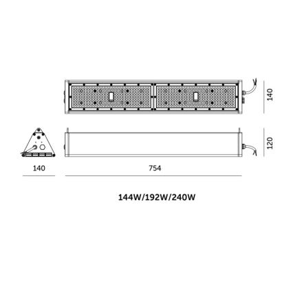 Диммируемый светодиодный промышленный технический светильник NICO HIGHBAY LED/144/192/240W/230V 3000/4000/6000K IP65