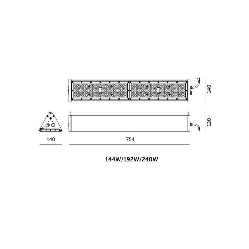 Диммируемый светодиодный промышленный технический светильник NICO HIGHBAY LED/144/192/240W/230V 3000/4000/6000K IP65
