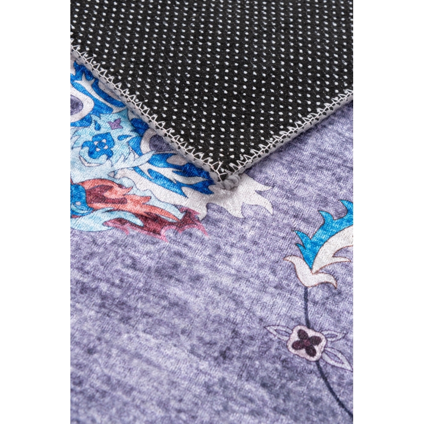 Противоскользящий ориентальный ковёр PRINT SHINE 70×140 см, синий