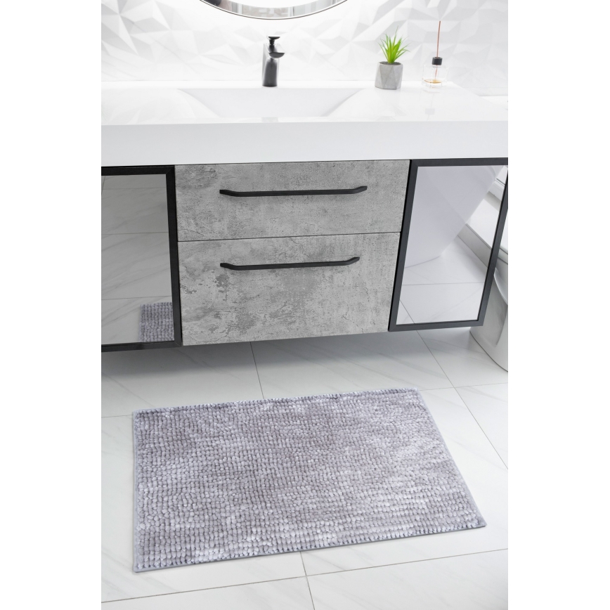 Протиковзний килимок для ванної CHENILLE 50x80 см, сірий