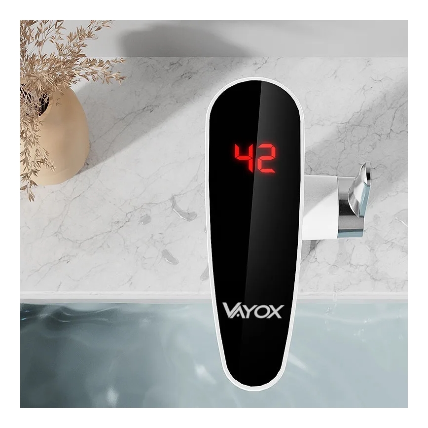 Проточний водонагрівач з LED-дисплеєм 3000 Вт/230 В IPX4 білий