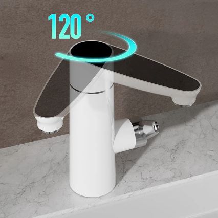 Проточний водонагрівач з LED-дисплеєм 3000 Вт/230 В IPX4 білий