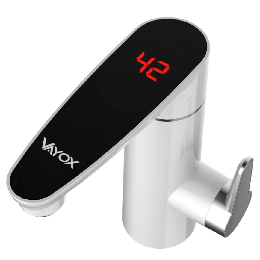 Проточний водонагрівач з LED-дисплеєм 3000 Вт/230 В IPX4 білий