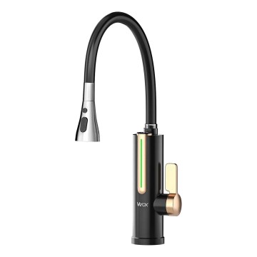 Проточний водонагрівач з LED-дисплеєм 3000 Вт/230 В IPX4, чорний