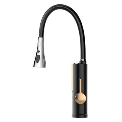 Проточний водонагрівач з LED-дисплеєм 3000 Вт/230 В IPX4, чорний