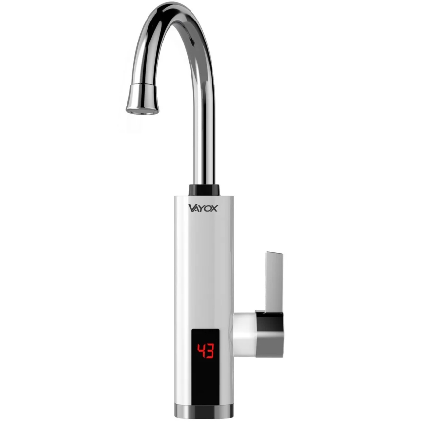 Проточний водонагрівач з LED дисплеєм 3000W/230V IPX4 білий