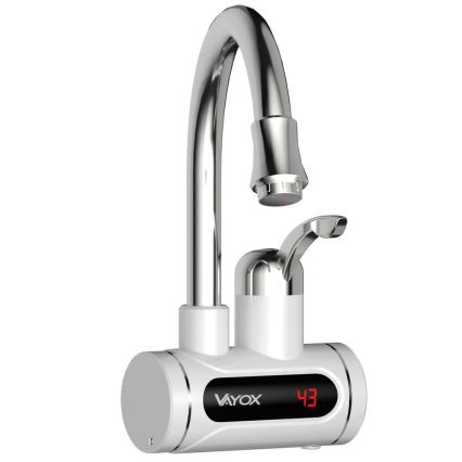 Проточний водонагрівач з LED дисплеєм 3000W/230V IPX4 білий