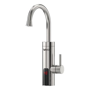 Проточний водонагрівач з LED дисплеєм 3000W/230V IPX4 нержавіюча сталь