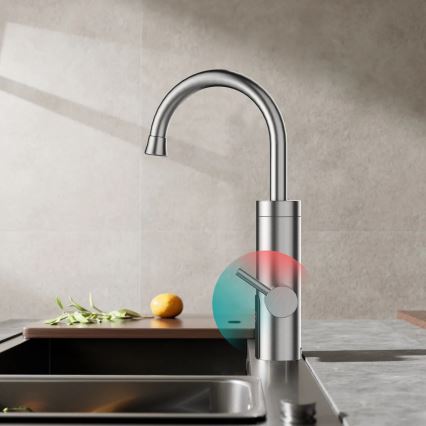 Проточний водонагрівач з LED дисплеєм 3000W/230V IPX4 нержавіюча сталь