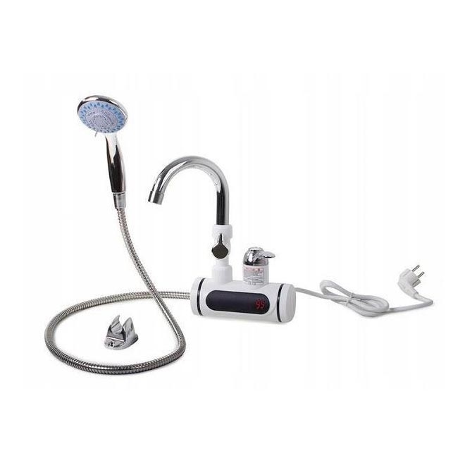 Проточный водонагреватель с распылителем и ЖК-дисплеем 3000W/230V IPX4 белый