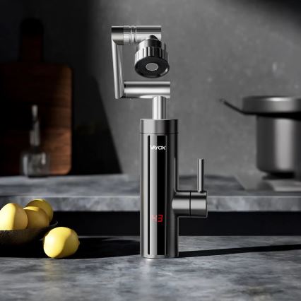 Проточный водонагреватель со светодиодным дисплеем 3000W/230V IPX4 антрацит