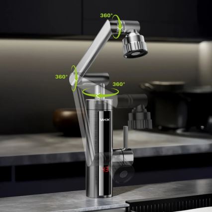 Проточный водонагреватель со светодиодным дисплеем 3000W/230V IPX4 антрацит