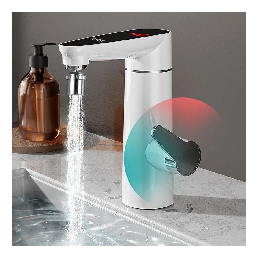 Проточный водонагреватель со светодиодным дисплеем 3000W/230V IPX4 белый