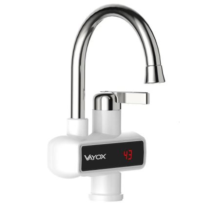 Проточный водонагреватель со светодиодным дисплеем 3000W/230V IPX4 белый
