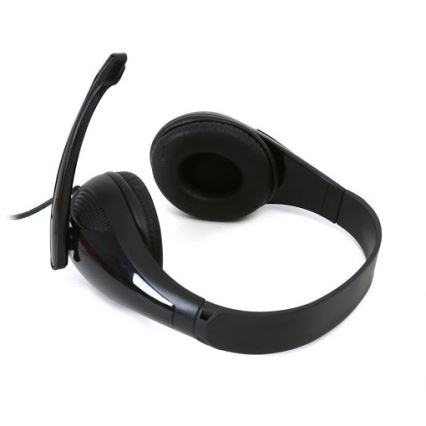 Проводные наушники с микрофоном, черные