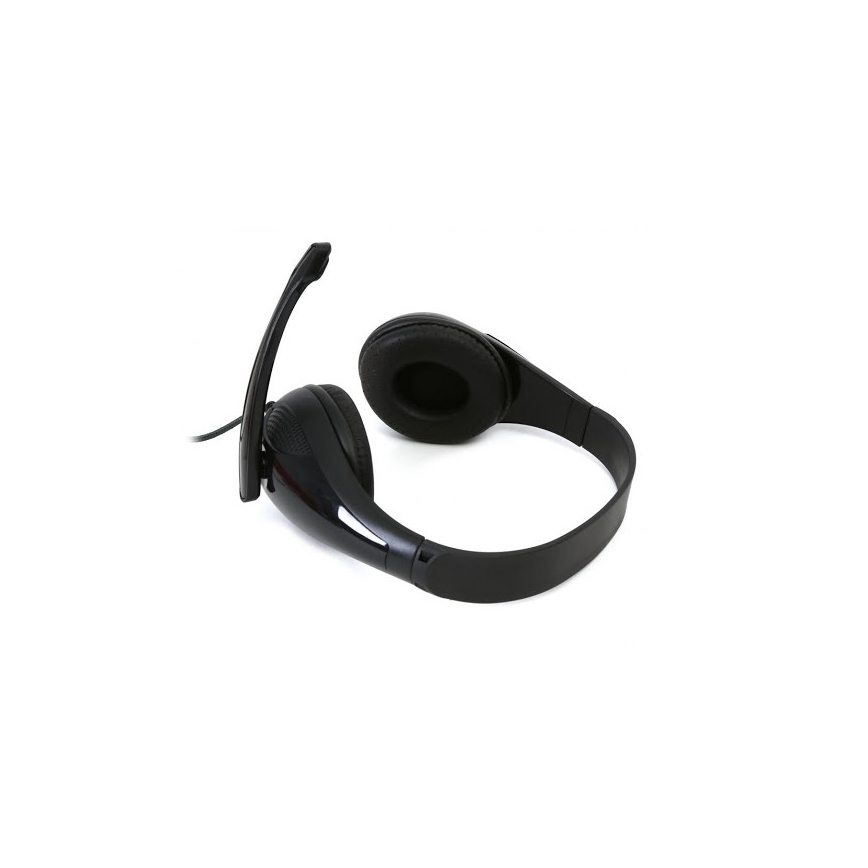 Проводные наушники с микрофоном, черные