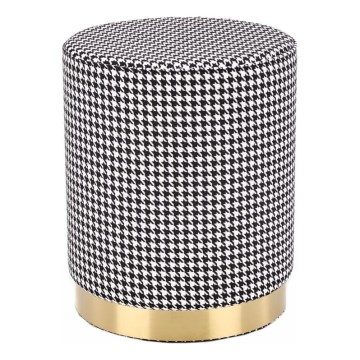 Пуф ARUNA діаметром 36 см білий/чорний/золотий