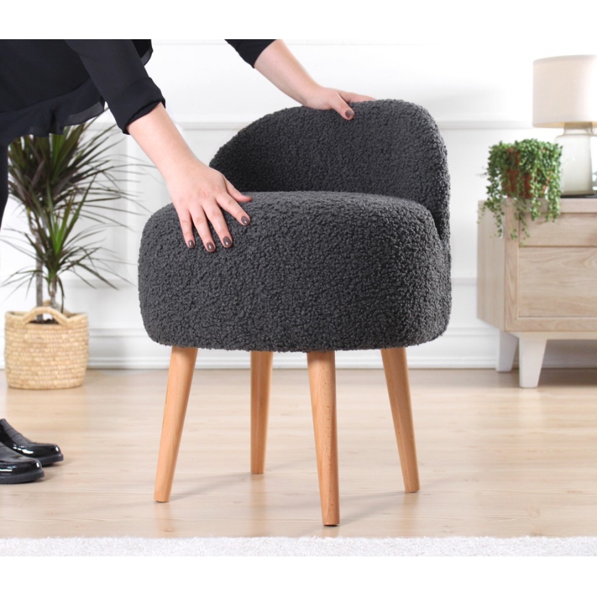 Пуф MIKI, диаметр 46 см, тёмно-серый